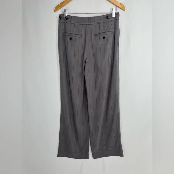 NEW / The Harlow Low-Slung Wide-Leg Pant in Pinstripe / B003 - Picture 7 of 9